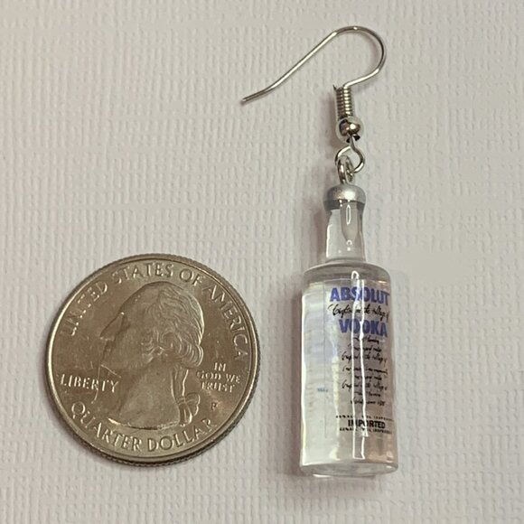 Alcohol Earring, Drink Earring, Vodka Earring, Gift Idea, Silly Food Earring - Picture 7 of 7